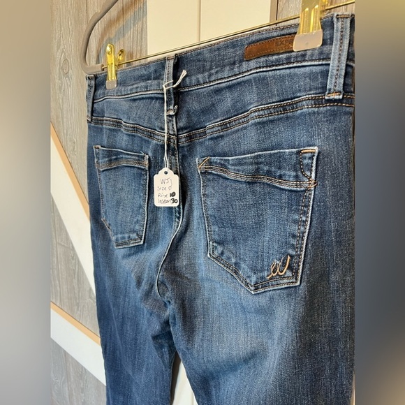 B8.16 Express Mid Rise Dark Wash Skinny Legging/Jeans Sz 0 ⢠Rise 10 ⢠Ins30 - Picture 5 of 6